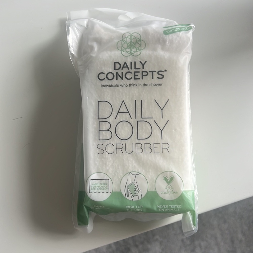 NEW Daily Concepts Daily Body Scrubber Reusable Organic Cotton Exfoliator Luxury